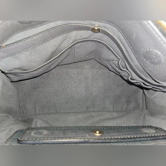 MCM Croc Embossed Gray Leather Large 2 way Satchel T7428 in EUC - Picture 11 of 16